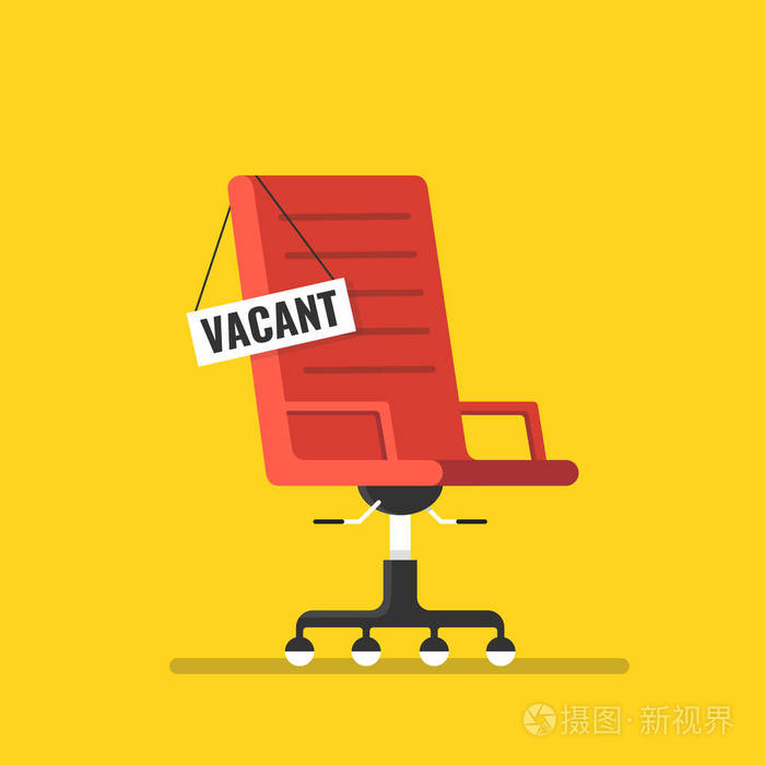 红色扶手椅黄色背景有空位