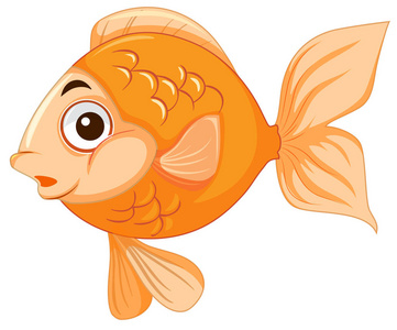 一个可爱的金鱼角色插图照片