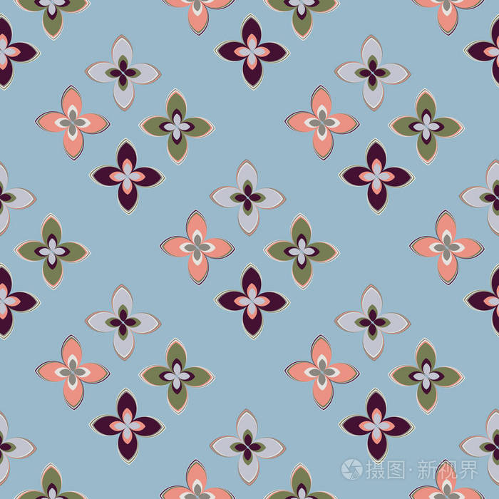 背景抽象花卉几何无缝图案