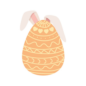 复活节蛋与兔子耳朵被隔绝的图标