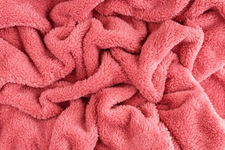 关闭顶部的珊瑚毯皱纹纹理。 绒毛珊瑚背景。 2019年的颜色。