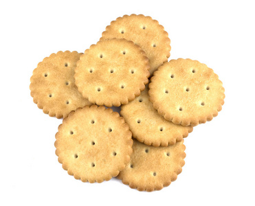 食物概念金色圆形饼干整粒小麦圆饼干圆形饼干饼干或带草莓酱的心饼干