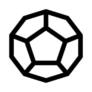 五角十二不规则五边形十二面体背景封闭孤立照片