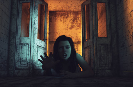 把我拖到死亡女孩拖在废弃的建筑里照片