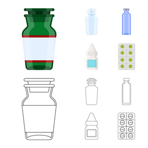 零售和医疗符号的矢量设计。零售和健康股票向量的汇集例证