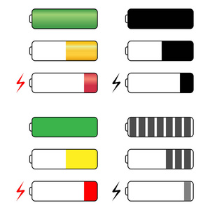 组蓄电池充电电平指示灯..矢量