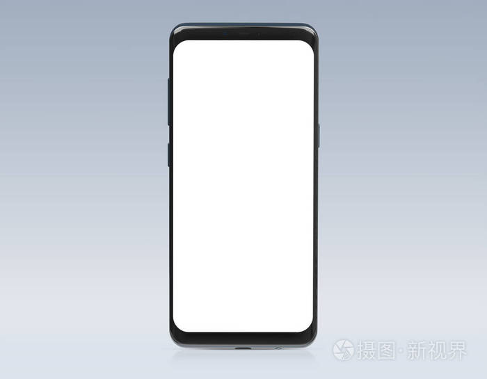 现代智能手机模型孤立于灰色背景3d渲染上