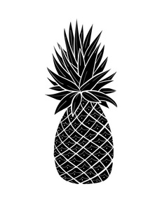 菠萝剪影.热带水果.涂鸦查出的例证照片