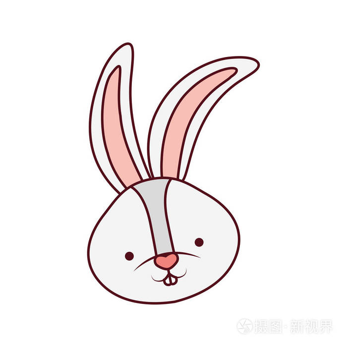 兔头简笔画彩色可爱图片