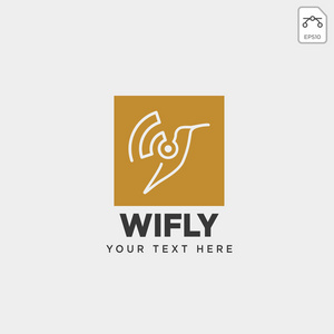 鸟类wifi飞行创意标志模板矢量插图图标孤立矢量