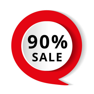 销售红色标签孤立矢量插图. 折扣报价标签矢量价格折扣符号.照片