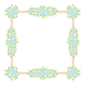 雏菊花色方形框架