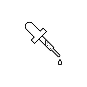 滴管医疗水疗大纲图标。 标志和符号可用于白色背景上的Web徽标移动应用程序UIUX。