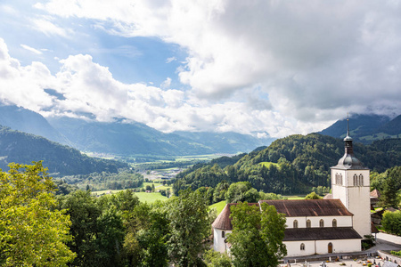 s Church from Castle Gruyeres, Switzerland