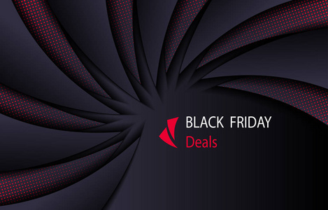 黑色抽象背景或横幅或模板访问卡或传单书封面与剪纸红色半色调或与