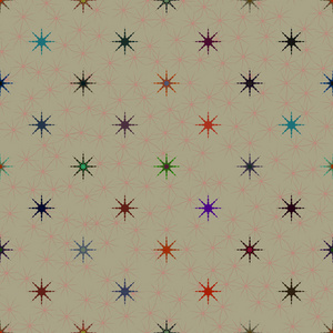 抽象的几何色彩的无缝图案，星星