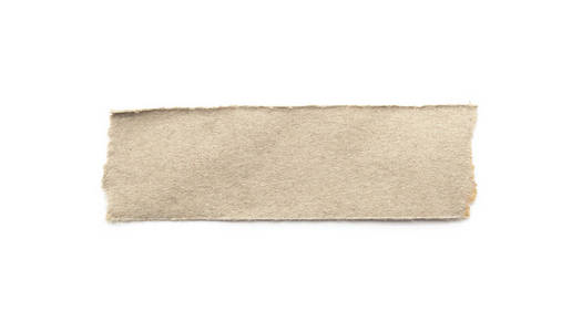 回收的纸工艺棒在白色背景上。棕色纸张撕裂或撕裂的纸张隔离在白色与剪裁路径。