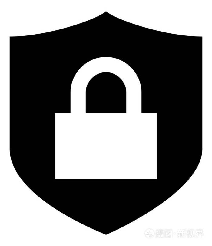 带锁矢量图标的屏蔽