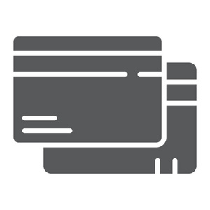 信用卡标志符号图标, 金融和支付, 塑料卡符号, 矢量图形, 一个坚实的图案上的白色背景