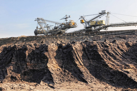 煤矿用挖掘机。 采矿业。