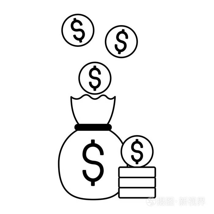 钱袋硬币货币插画-正版商用图片18x0gd-摄图新视界