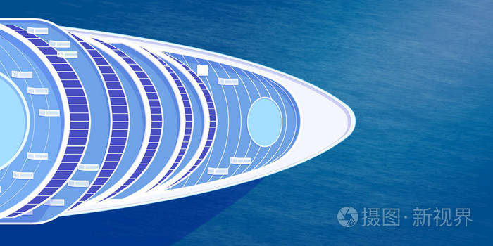 游船的鼻部,蓝色海图的俯视图照片-正版商用图片18x0p2-摄图新视界