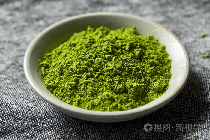 有机绿茶抹茶粉放在碗里照片 正版商用图片18x2r6 摄图新视界