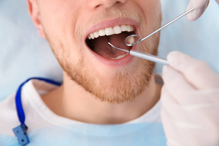 s teeth in modern clinic, closeup