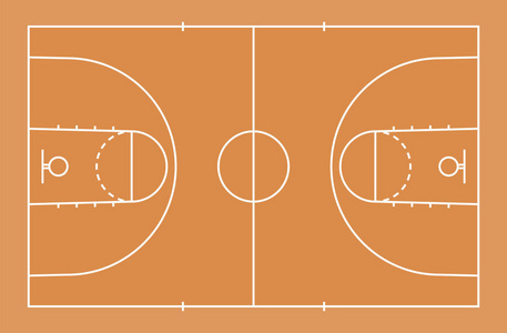 篮球场地. 矢量图.照片