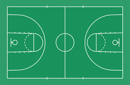 篮球场地. 矢量图.照片