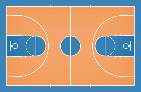 篮球场地. 矢量图.照片