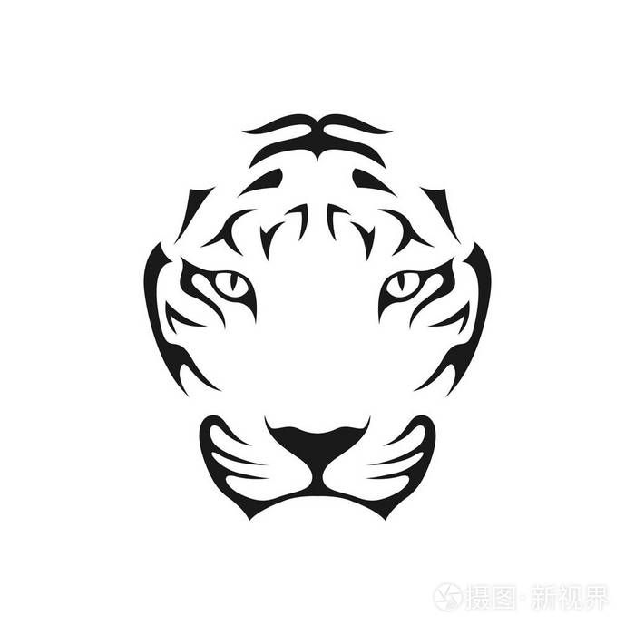 虎头抽象图像符号插图