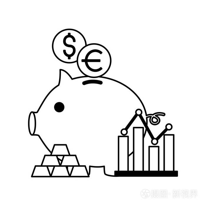 存钱罐股票市场插画-正版商用图片18x7mw-摄图新视界