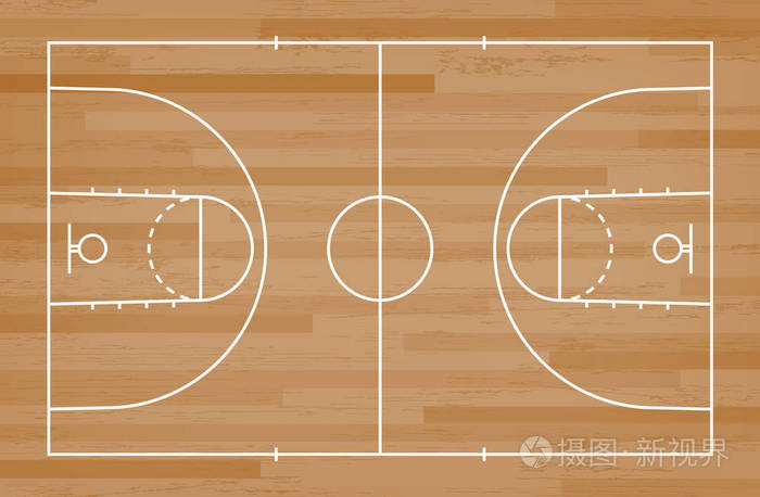 篮球场地.矢量图.