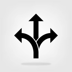 道路向前箭头三维方向箭头图标矢量道路方向标志平面设计标志网站社交