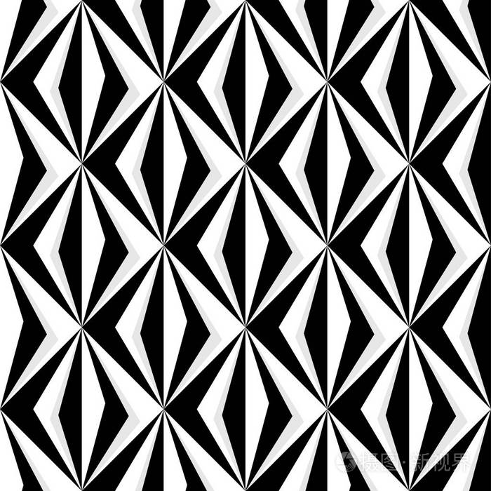 黑色和白色的几何钻石图案