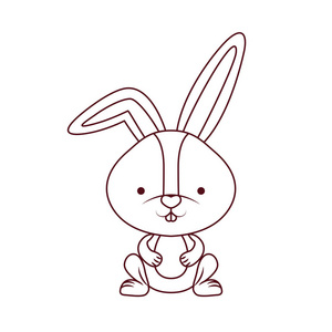 可爱的兔子孤立的图标