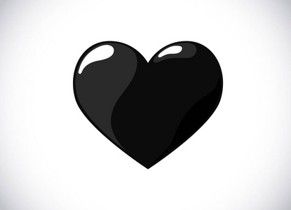 黑色矢量爱情心形概念。 闪亮的心画符号的标志品牌。