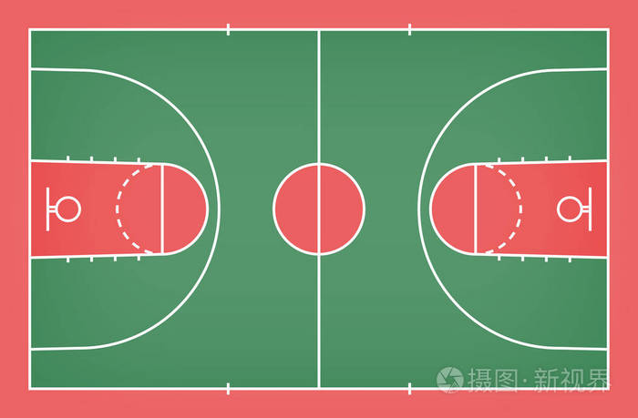 篮球场地板与线为背景篮球场地矢量图