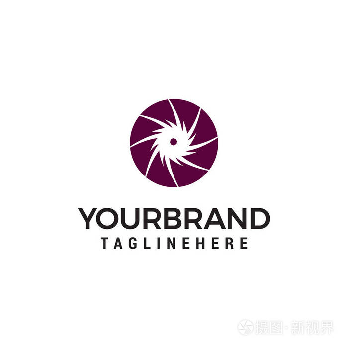 涡轮涡轮矢量标志设计概念模板