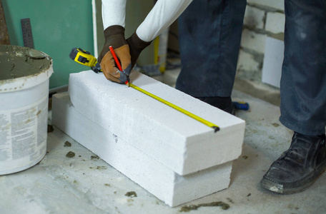 建筑商用测量带测量加气混凝土砌块