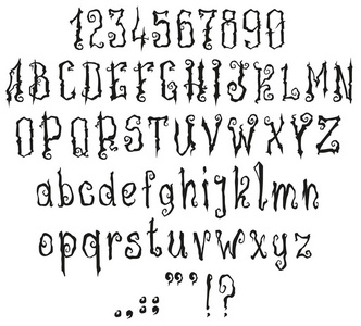 哥特式风格.矢量字母,数字和符号.孤立在白色背景上.照片