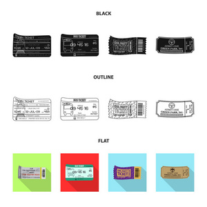 门票和入场标志的矢量插图。股票的门票和事件矢量图标集