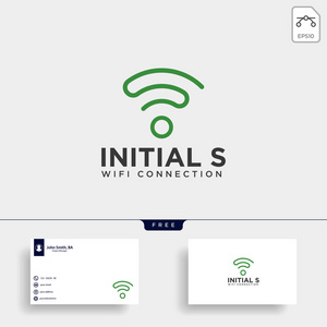 初始s wifi连接通信创意标志模板矢量插图图标隔离向量
