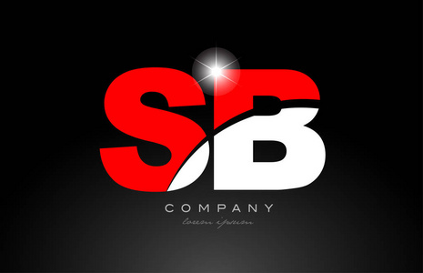 红白相间的字母组合,适合公司或企业的sb标志图标设计照片