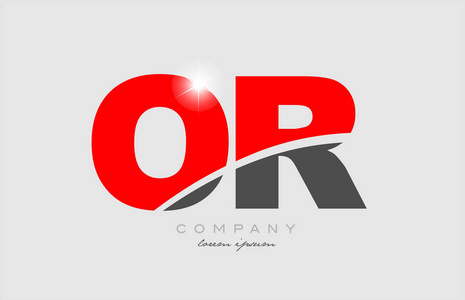 字母组合字母图标适合公司或企业的灰色红色字母组合字母或or标志图标