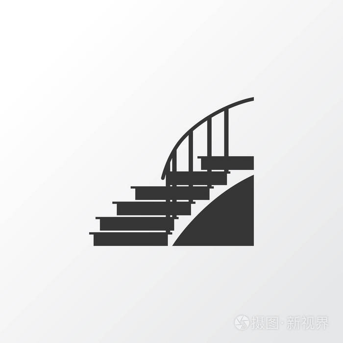 楼梯图标符号。时尚风格的优质隔离梯子元件