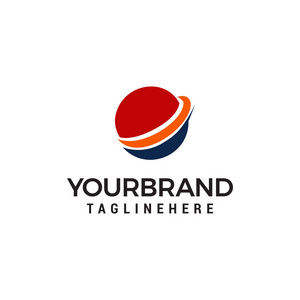 全球商业矢量标志模板蓝色和红色设计概念模板照片