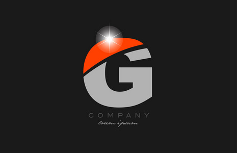 字母g灰色橙色字母,标志图标设计适合公司或企业照片