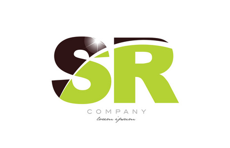 字母组合字母图标字母srsr字母组合标志图标设计,绿色和棕色适合公司